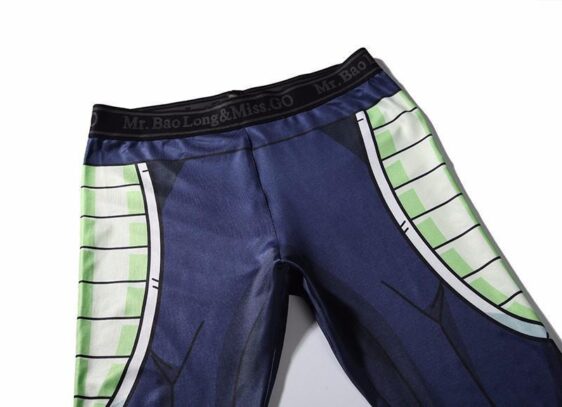 Bardock Armor Green Black Waist Fitness Gym Compression Leggings Pants - Saiyan Stuff - 3
