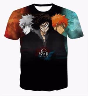 Bleach Anime Ichigo Kurosaki This War Within Black 3D T-shirt - Konoha Stuff