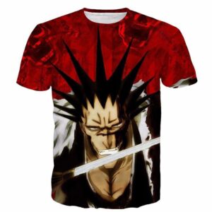 Bleach Kenpachi Zaraki With Blade Wild Aggressive Character Dope 3D T-shirt - Konoha Stuff - 1