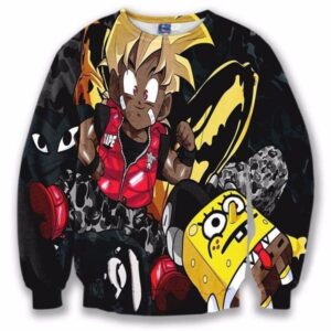Camo Bape Cute Kid Goku SpongeBob Cool Black 3D Sweatshirt - Saiyan Stuff