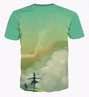 Castle in the Sky Classic Anime Howl Moving Castle Green T-shirt - Konoha Stuff - 2