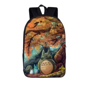 Curious Totoro Autumn Night Sky Cool Fan Art Backpack