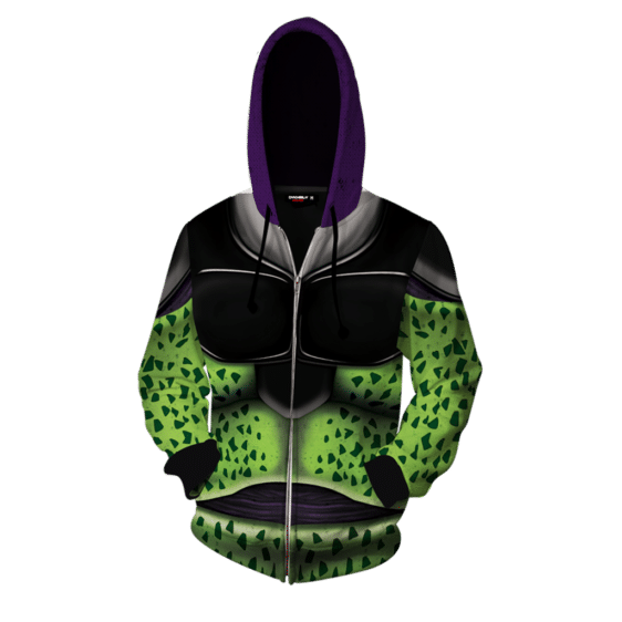 Classic Body Armor Of Bio-Android Cell Cosplay Zip Up Hoodie