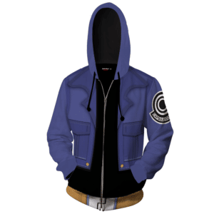 DBZ Trunks Inspired Blue Suit Stylish Cosplay Zip Up Hoodie