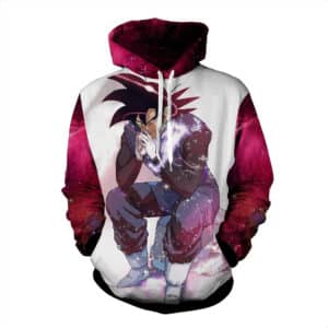 DBZ Son Goku Black Sitting Position On A Rock Hoodie