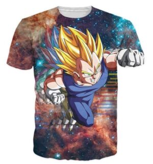 DBZ Super Saiyan Prince Vegeta Space Galaxy 3D T-Shirt - Saiyan Stuff