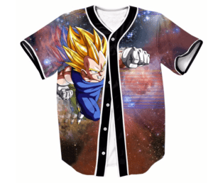 DBZ Super Saiyan Vegeta Space Galaxy Streetwear Hip Hop 3D Baseball Jersey - Saiyan Stuff - 1