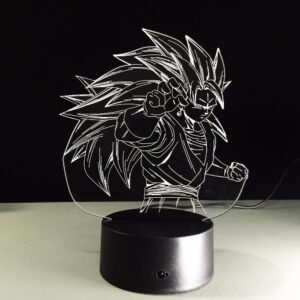 Dragon Ball Super Saiyan 3 Goku Color Changing Acrylic Panel Lamp - Saiyan Stuff - 2