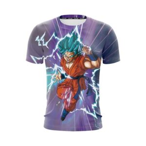 Dragon Ball Z The Terrifying Goku Blue Hair God Form T-Shirt