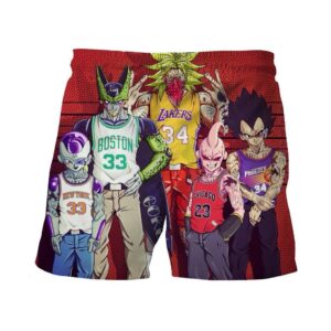 Dragon Ball Z Villains NBA Basketball Teams Wanted Casual Shorts - Saiyan Stuff