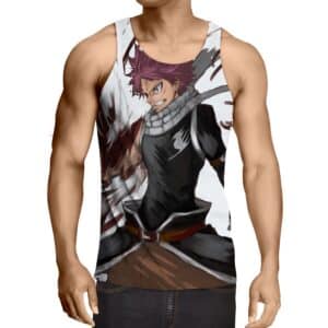 Fairy Tail Angry Natsu Dragneel Dragon Slayer White Tank Top
