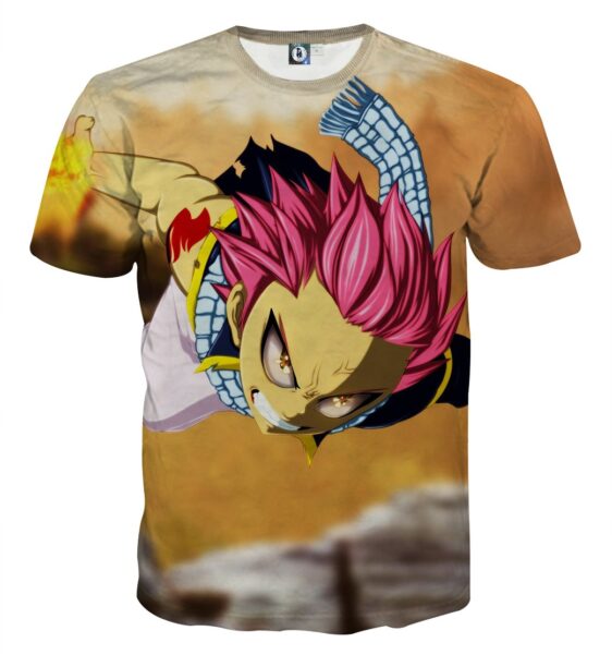 Fairy Tail Angry Natsu Dragneel Fire Dragon Iron Fist T-Shirt