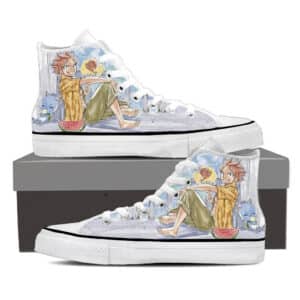 Fairy Tail Chillin Natsu Dragneel Summer Blue Sneakers Shoes