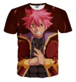 Fairy Tail Cool Natsu Flame Fire Armor Suit No Scarf T-Shirt
