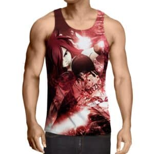 Fairy Tail Elegant Erza Fire Empress Armor Cool Red Tank Top