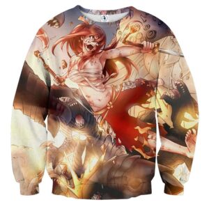 Fairy Tail Erza Scarlet Fire Flame Samurai Armor Sweatshirt
