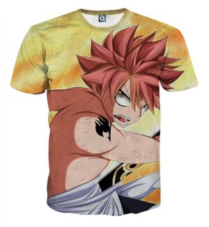 Fairy Tail Fire Dragon Slayer Natsu Exhausted Full Print T-shirt