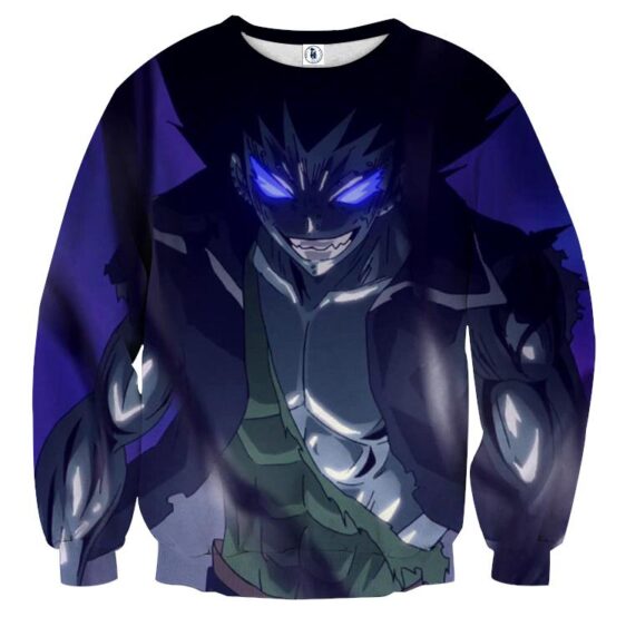 Fairy Tail Gajeel Dragon Slayer Glowing Eyes Blue Sweatshirt