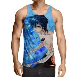Fairy Tail Gray Naked Handsome Full Print Blue 3D Tank Top
