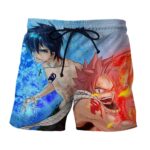 Fairy Tail Gray With Natsu Flame And Ice Blue 3D Boardshort