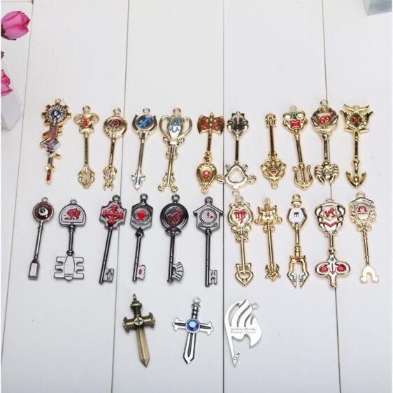 Fairy Tail Horoscope Spirit Gate Silver Golden Guild Symbol Keys Set Toy - Konoha Stuff - 1