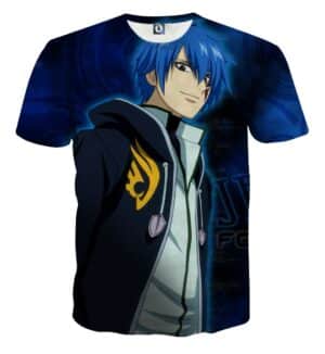Fairy Tail Jellal Fernandes Charming Smile Cool Blue T-Shirt