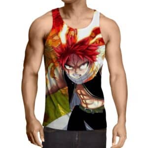 Fairy Tail Mad Wounded Natsu Dragneel Orange Flame Tank Top