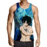 Fairy Tail Mage Gray Fullbuster Naked Top Icy Blue Tank Top
