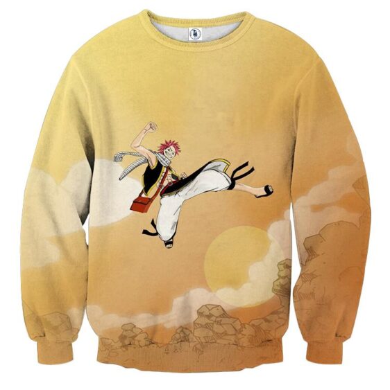 Fairy Tail Natsu Always On The Go High Jump Yellow Sweatshirt
