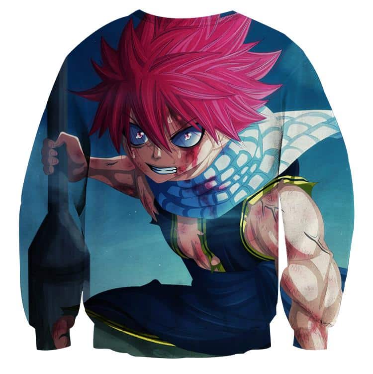 Fairy Tail Anime Natsu Dragneel Dragon Scale Face Sweatshirt