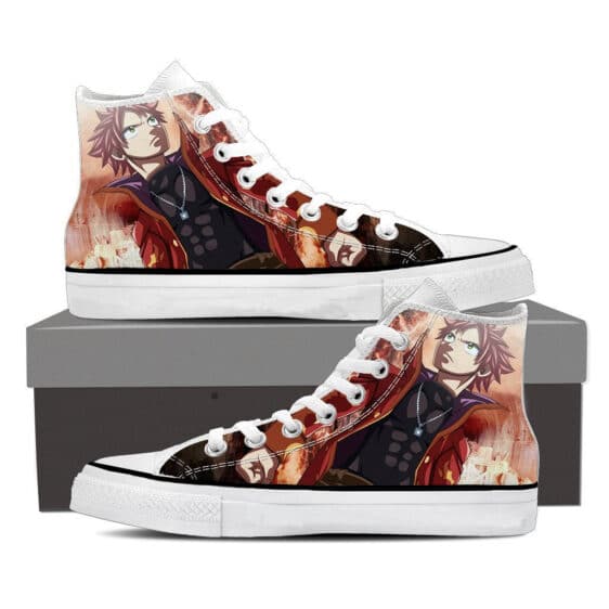 Fairy Tail Natsu Dragneel No Scarf Flame Red Sneakers Shoes