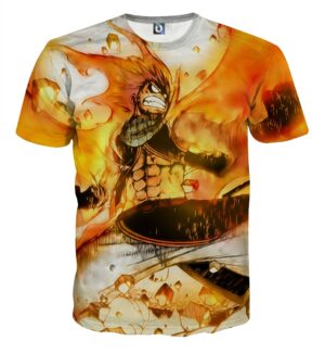 Fairy Tail Natsu Fire Dragon Slayer Phoenix Orange T-Shirt