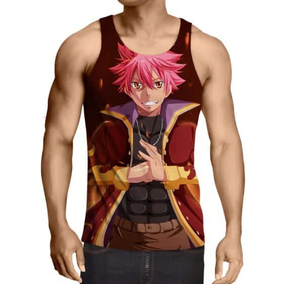 Fairy Tail Natsu Flame Fire Armor Suit No Scarf Red Tank Top