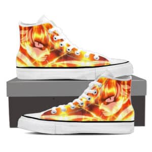 Fairy Tail Pissed Natsu Dragneel Scary Gaze Orange 3D Shoes