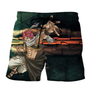 Fairy Tail Rugged Natsu Exciting Adventure Green Boardshort