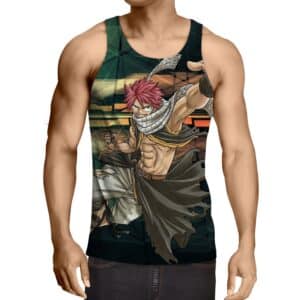 Fairy Tail Rugged Natsu Excited For Adventure Green Tank Top