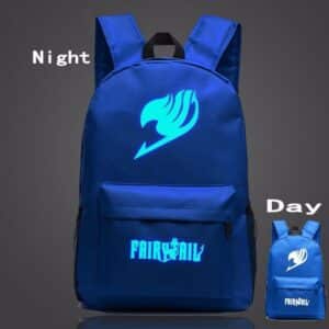 Fairy Tail Symbol Navy Blue Luminous School Trendy Design Backpack - Konoha Stuff