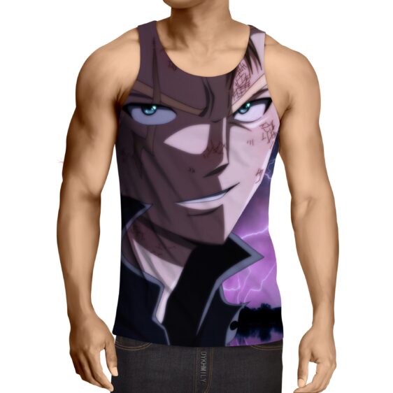 Fairy Tail Wounded Mage Laxus Dreyar Smirk Smile 3D Tank Top