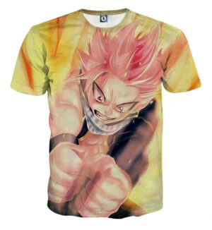 Fairy Tail Mage Natsu Dragneel Flame Attack Stunning T-Shirt