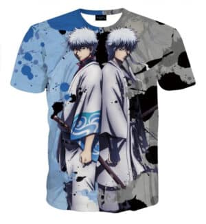 Gintama Rumble Sakata Gintoki Blue And Gray Outfit T-Shirt
