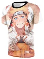 Grinning Naruto Uzumaki With Hokage Cape Orange 3D T-Shirt