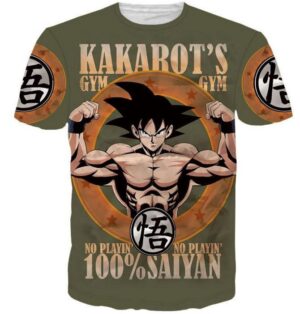 Kakarot's Gym 100% Saiyan Goku Funny T-Shirt - Saiyan Stuff