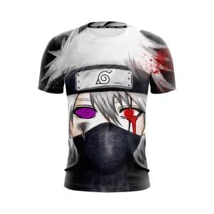 Naruto Kakashi Scary Bloody Left Eye Artistic Design T-Shirt