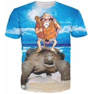 Master Roshi Turtle Shell Sky 3D Cool T-Shirt - Saiyan Stuff