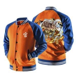 Naruto A 4th Raikage Lightning Chakra Orange Baseball Jacket