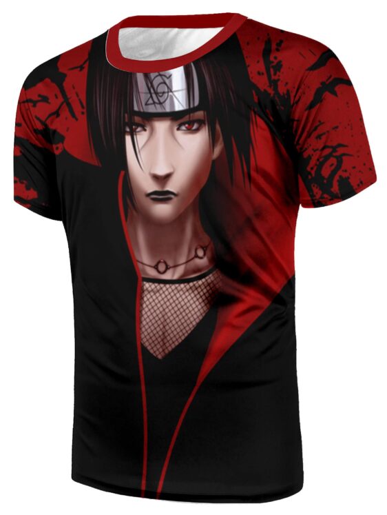 Naruto Anime Uchiha Itachi Blank Expression Red 3D T-Shirt