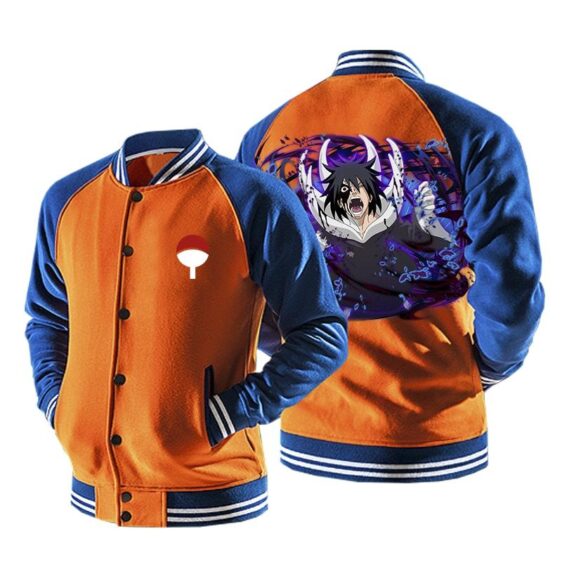 Naruto Anime Uchiha Sasuke Painful Orange Baseball Jacket
