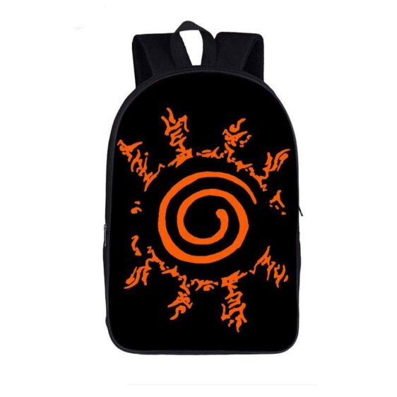 Naruto Minimalist Four Symbols Seal Black School Backpack