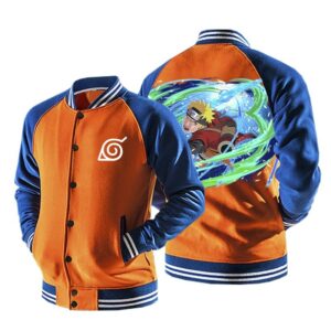 Naruto Sage Mode Wind Rasenshuriken Orange Baseball Jacket