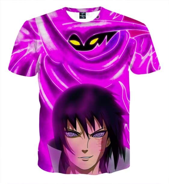 Naruto Sasuke Mangekyou Sharingan Vibrant Purple 3D T-Shirt